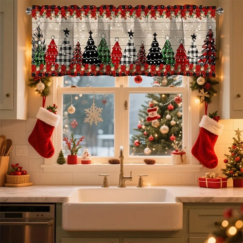 1Pcs Holiday Christmas Curtain Shading Perfect for Winter and Holiday Decor Kitchen Living Room 2026 Themed Christmas Decor