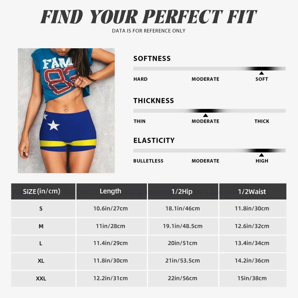 Womens Clothes Booty Shorts Gym Push Up Short Elasticity Scrunch Butt Running Shorts Flag Of Curacao Sports Booty Shorts