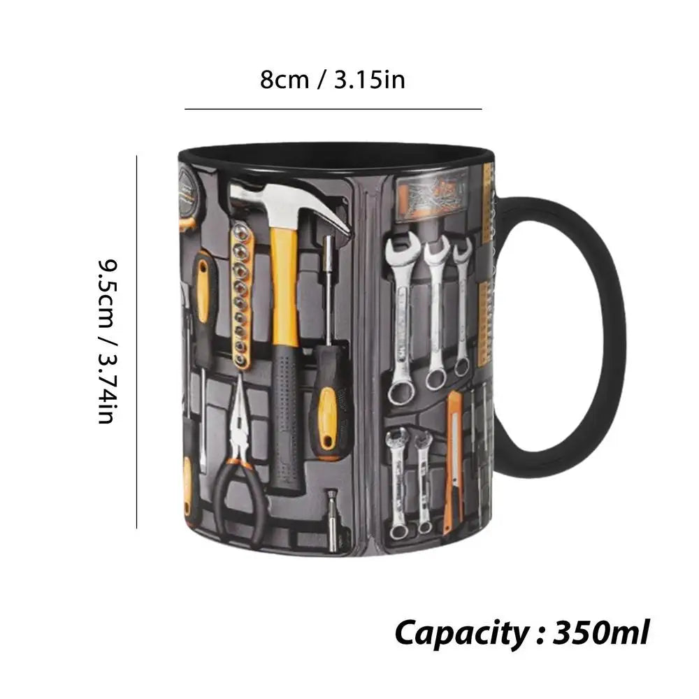 Mechanic Black Mug Black Ceramic Coffee Cup For Mechanics Large Toolbox Coffee Cup Tea Mug For Water Whiskey Soup Juice Wine
