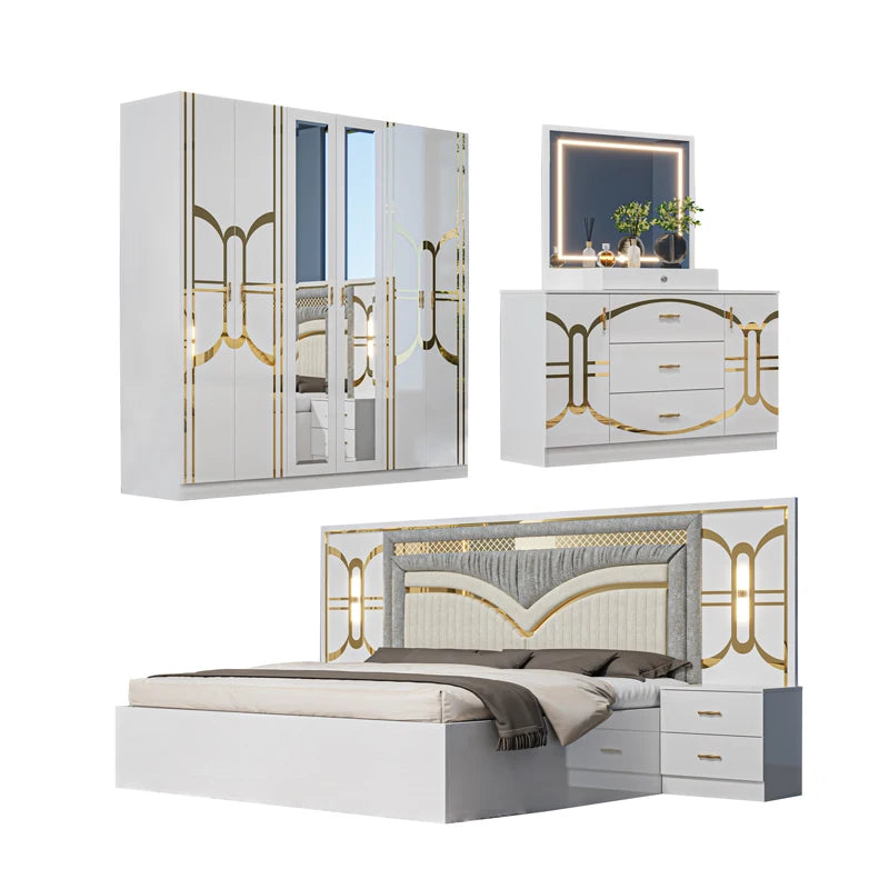 Simple Modern King Room Full Set Home Du Luxury Wood Frame Bedroom Furniture Set