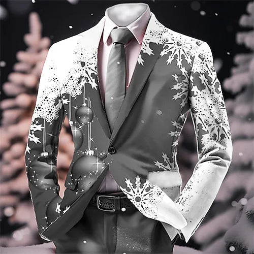 Christmas Outfit Men New Year Suit with Tie Long Sleeve Jacket Xmas Event Costume Fashion Carnival Party Coat Adult 2025 New