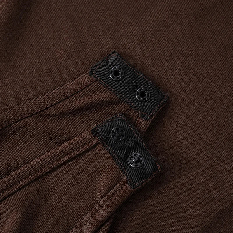 BOOFEENAA Cowl Neck Sleeveless Bodysuit Tops Spring 2025 Women Sexy Clothing Brown One Pieces Club Outfit C85-CZ24, dress