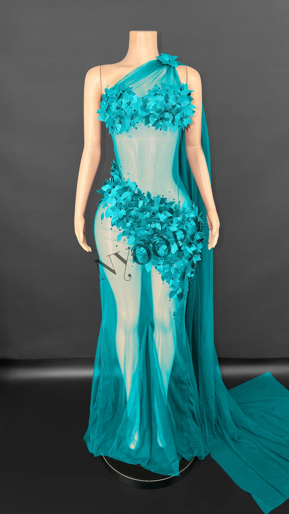 Sexy Sheer Tail Long Dress for Women Elegant Wedding Evening Prom Birthday Dress Photography Dress Singer Show Stage Wear