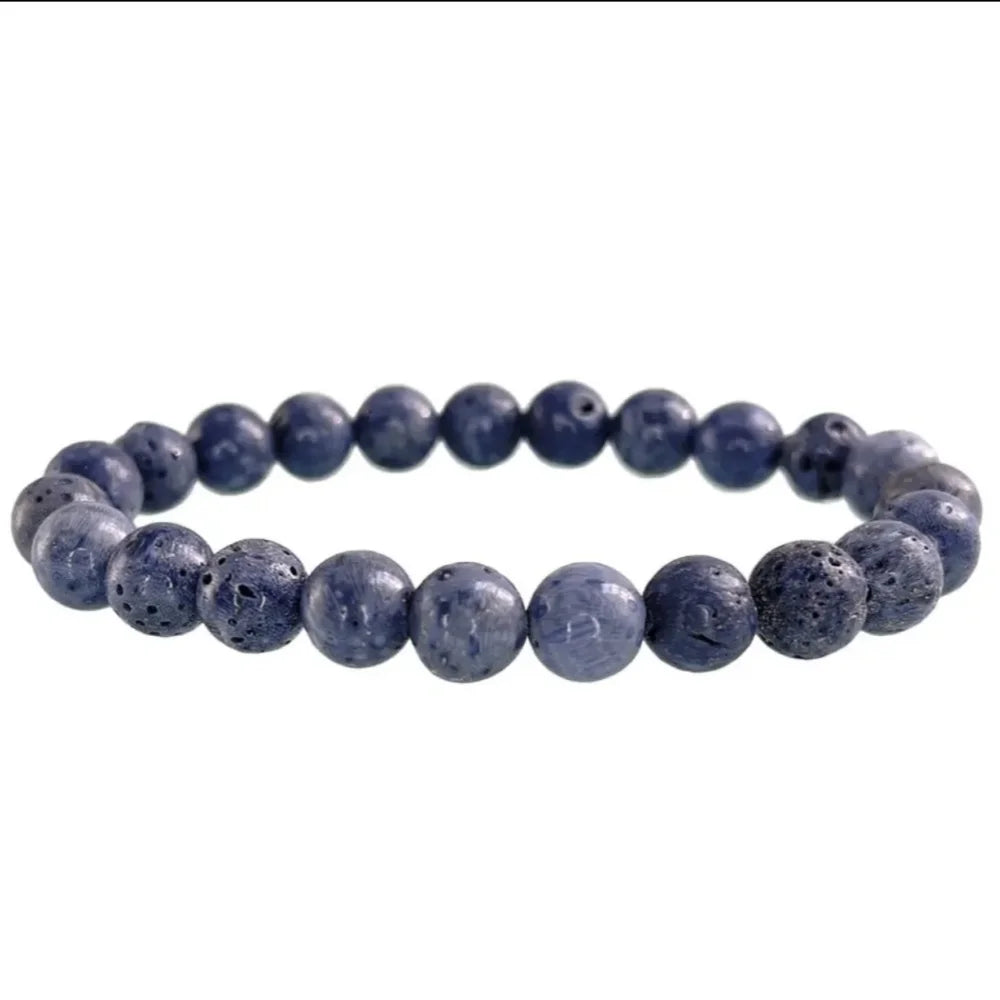 Natural Stone Round Beads Bracelet Rose Quartz Chakra Healing Crystal Elastic Stretch Bangle For Women Men Jewelry Gift