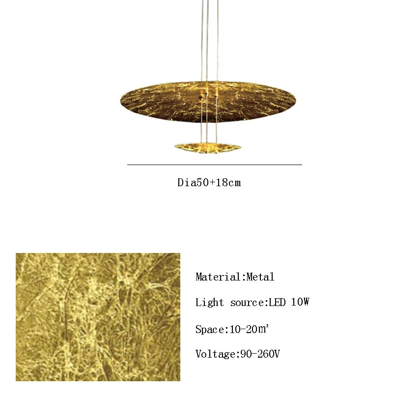 Machine Dela Luce Pendant Lamp Luxury Gold Ceiling Chandelier For Villa Living Room Restaurant LED Dining Room Disc Chandelier