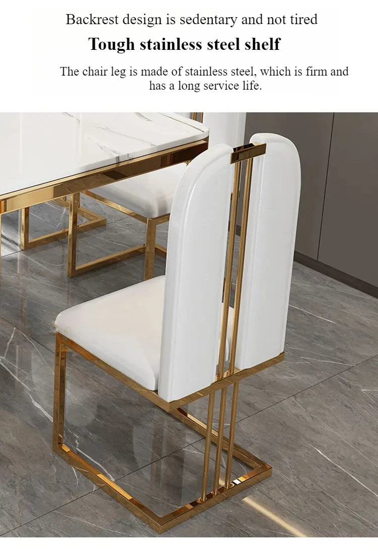 Unique Luxury Table Chairs Modern Legs Metal Design Rectangular Dining Table Space Saving Nordic Mesa De Comedor Funiture