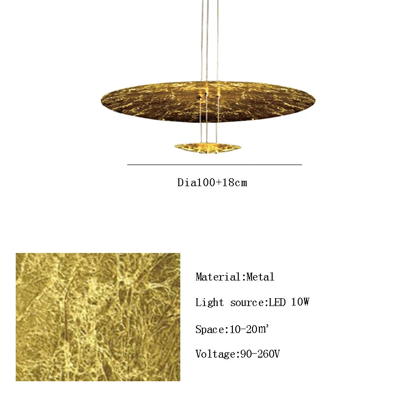 Machine Dela Luce Pendant Lamp Luxury Gold Ceiling Chandelier For Villa Living Room Restaurant LED Dining Room Disc Chandelier