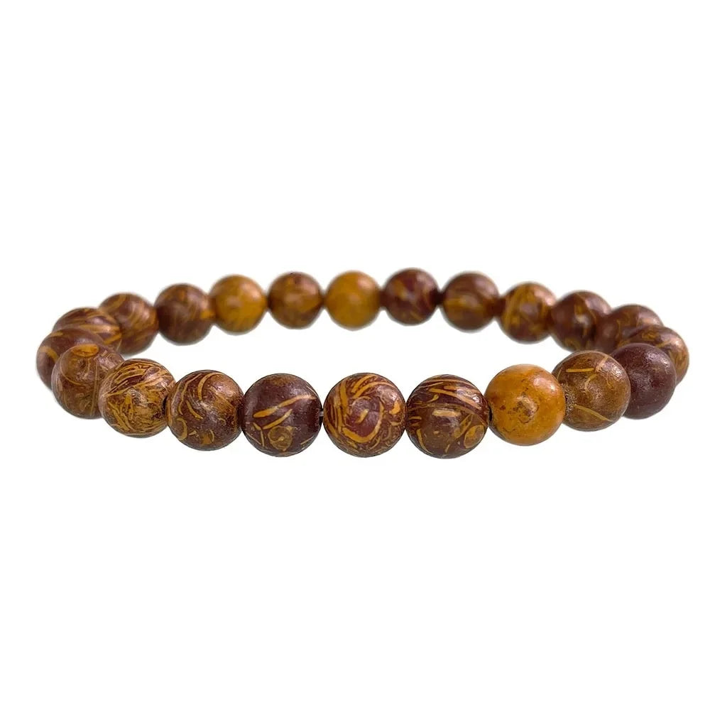 Natural Stone Round Beads Bracelet Rose Quartz Chakra Healing Crystal Elastic Stretch Bangle For Women Men Jewelry Gift