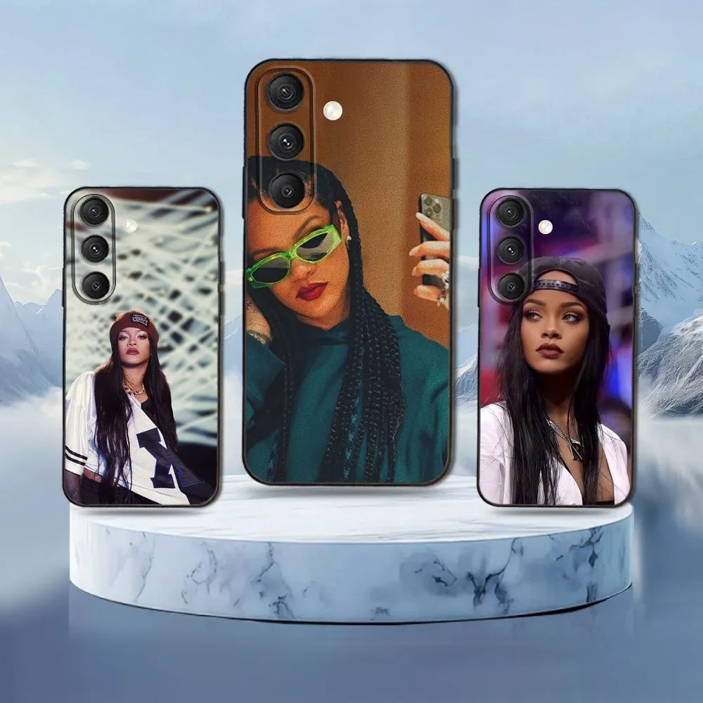 Hot SInger R-Rihanna-ES  Phone Case For Samsung Galaxy S25,S24,S21,S22,S23,S30,Ultra,S20,Plus,Fe,Lite,Note,10,9,5G Black Cover