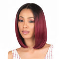Fashion European and American dyed bobo wig female short straight hair black gradient wine red synthetic fiber hair