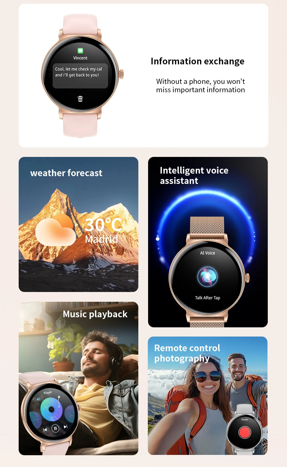 LIGE Ultra-thin Smart Watch Ladies Bluetooth Call Custom Dial Sport Heart Rate Health Tracking Watch Waterproof Women Smartwatch