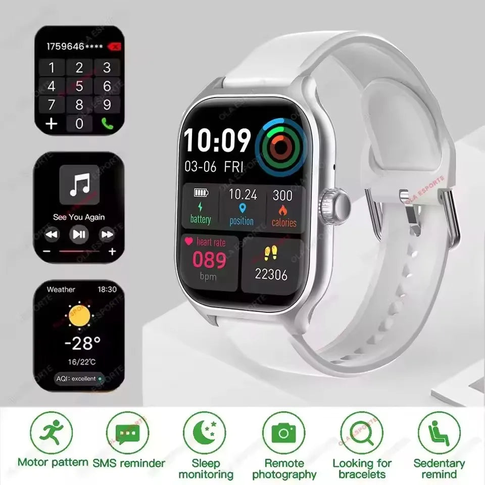 Women SmartWatch Men 2.01 Amoled Phone Call Diy Watch Face Sport Fitness Tracker Heart Rate Smart Watch Waterproof