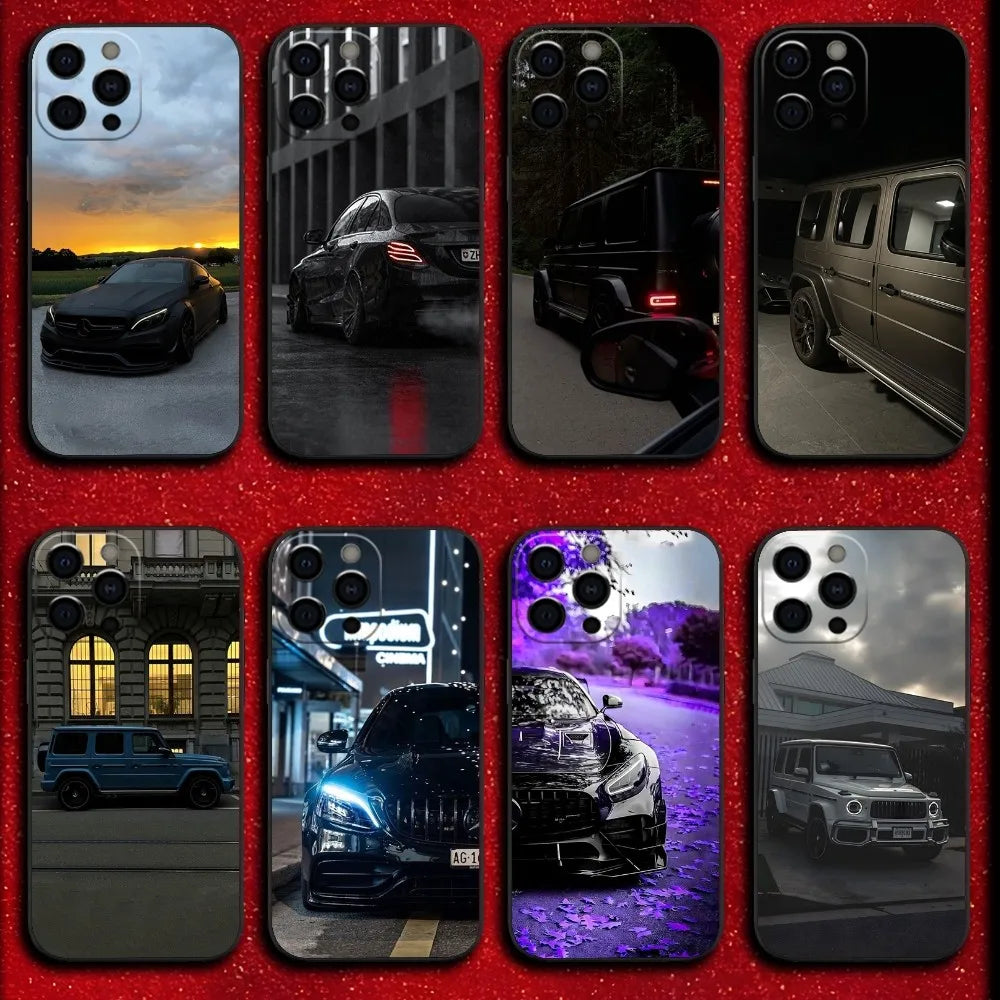 Sport Car M-Mercedes Phone Case For iPhone 16,15,14,13,12,11,Pro,XS,Max,XR,Plus,Mini Soft Black Cover