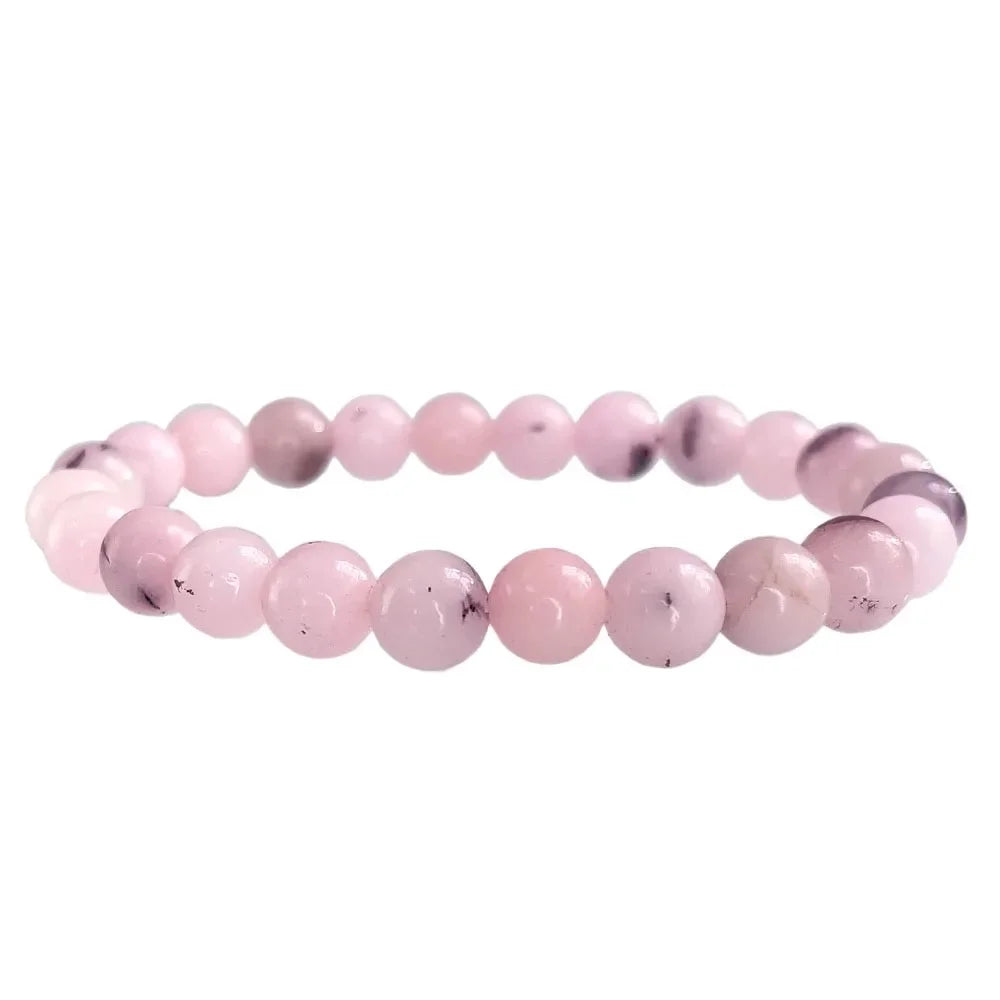 Natural Stone Round Beads Bracelet Rose Quartz Chakra Healing Crystal Elastic Stretch Bangle For Women Men Jewelry Gift