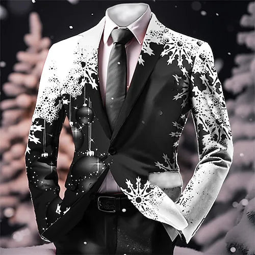 Christmas Outfit Men New Year Suit with Tie Long Sleeve Jacket Xmas Event Costume Fashion Carnival Party Coat Adult 2025 New