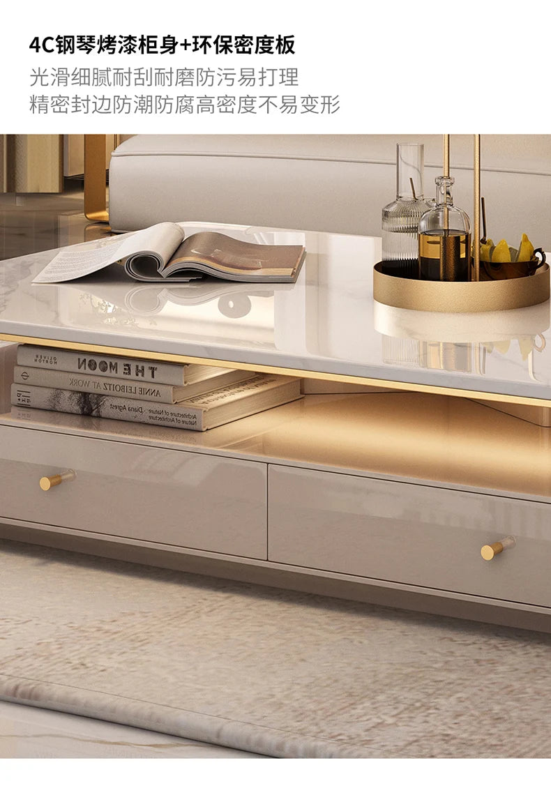 Italian Designer Aesthetic Coffee Table Modern Drawer Unique Luxury Coffee Table Living Room Stolik Kawowy Salon Furniture Home