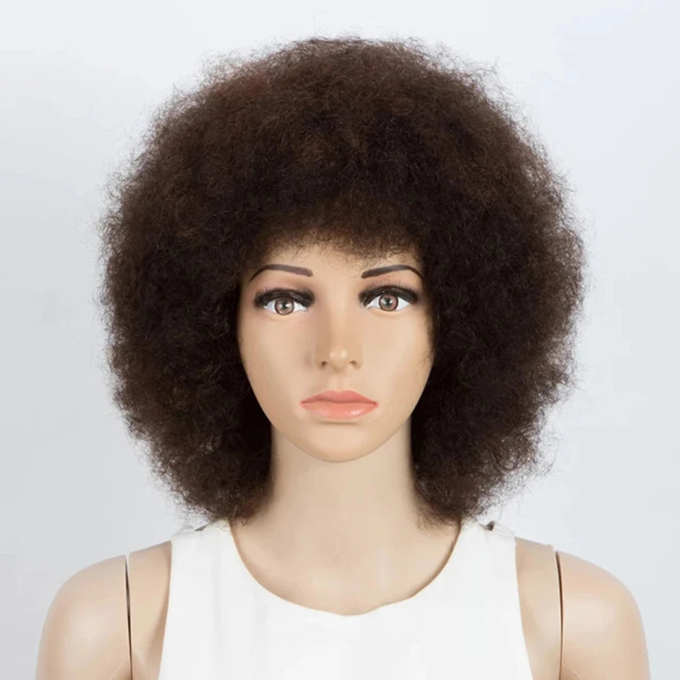 Brazilian Afro Kinky Curly Bob Wigs P4/30# 200% Density Remy Human Hair Wigs Brown Color P2/33# F1B/99J Wigs With Bang For BlacK