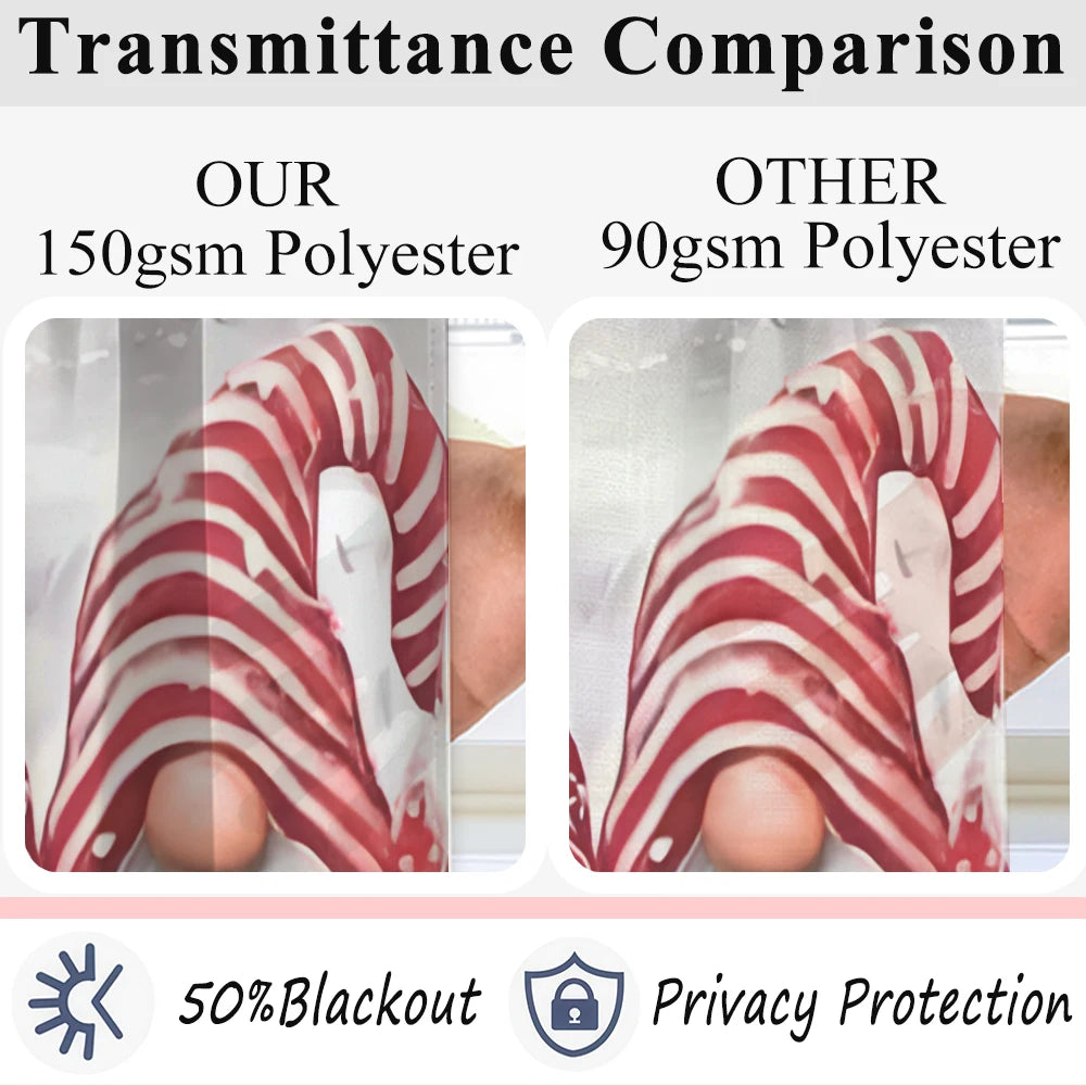 Christmas Flat Printing Curtain with Frosty Forest Christmas Gnome Christmas Bird For Christmas Home  Door Windows Decor Party