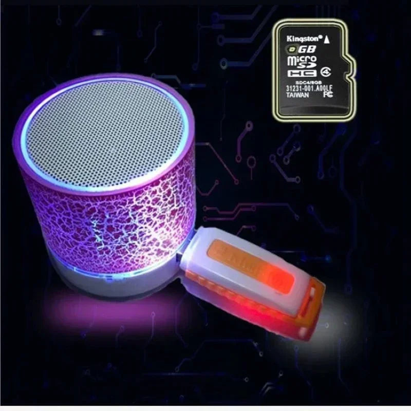 Mini Bluetooth Speaker Wireless Loudspeaker Crack LED SD Card USB Subwoofer Portable MP3 Music Sound Column for PC Mobile Phone