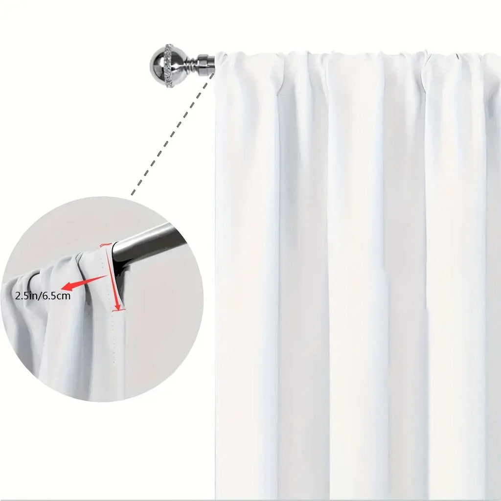 2pcs - Christmas snow scene forest scene printed curtains, pole bag curtains, home decoration, room decoration