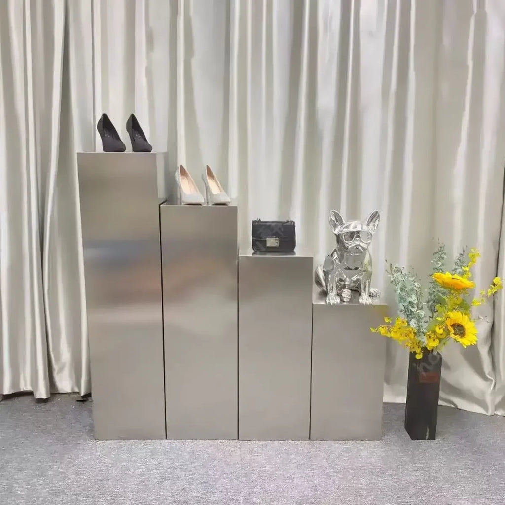 Nordic Creative Stainless Steel Dining Stool Home Light Luxury Living Room Sofa Side Table Balcony Storage Coffee Tables