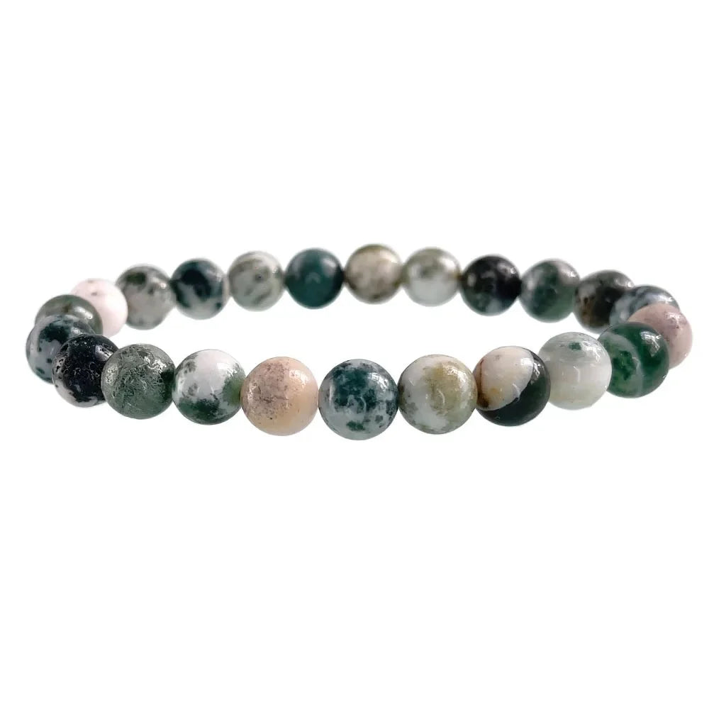 Natural Stone Round Beads Bracelet Rose Quartz Chakra Healing Crystal Elastic Stretch Bangle For Women Men Jewelry Gift