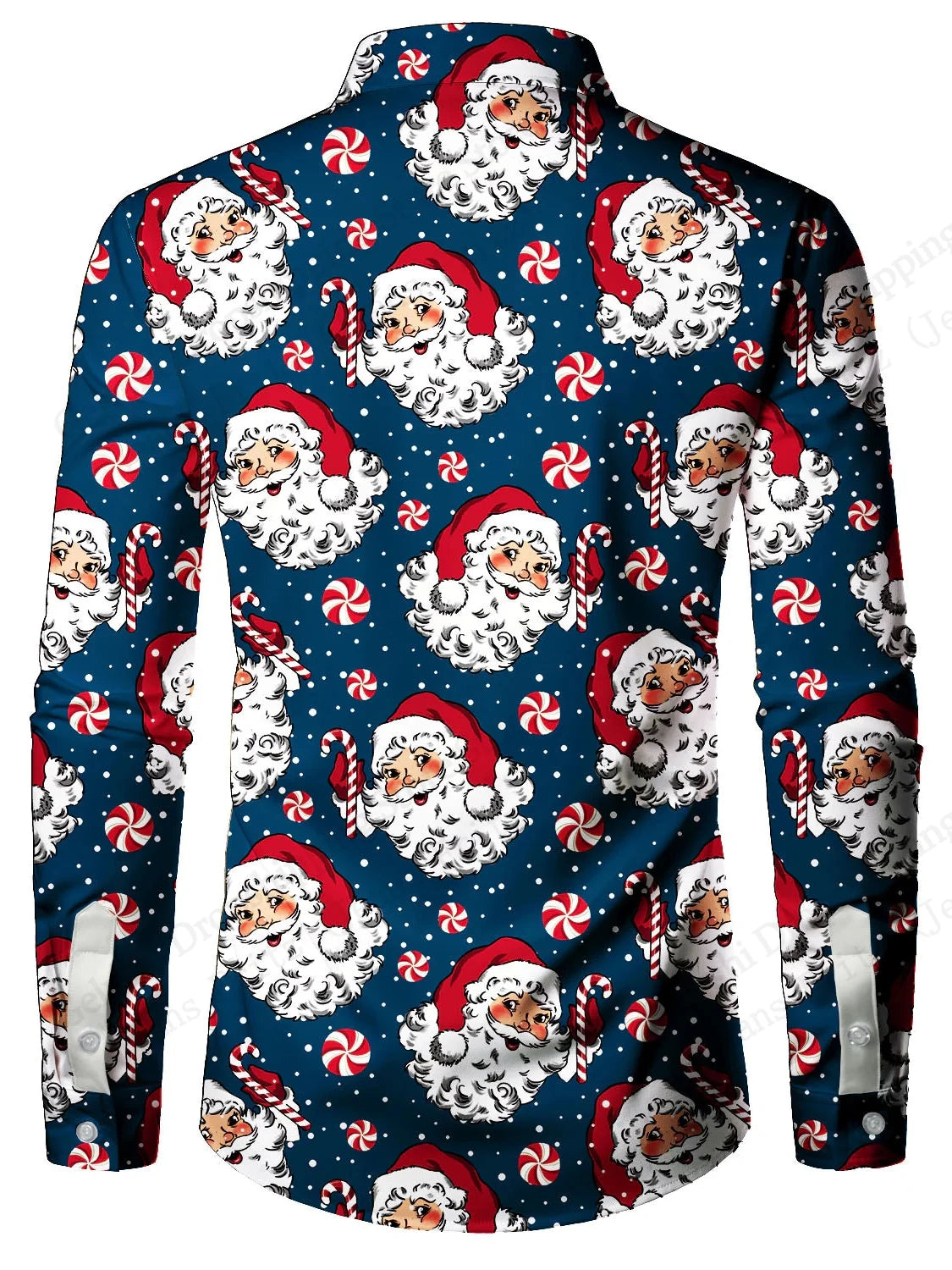 Men's Santa Claus Christmas Long Sleeve Shirt Reindeer Elk 3d Print Shirt Men Women Fashion Casual Shirts Blouse Xmas Clothes