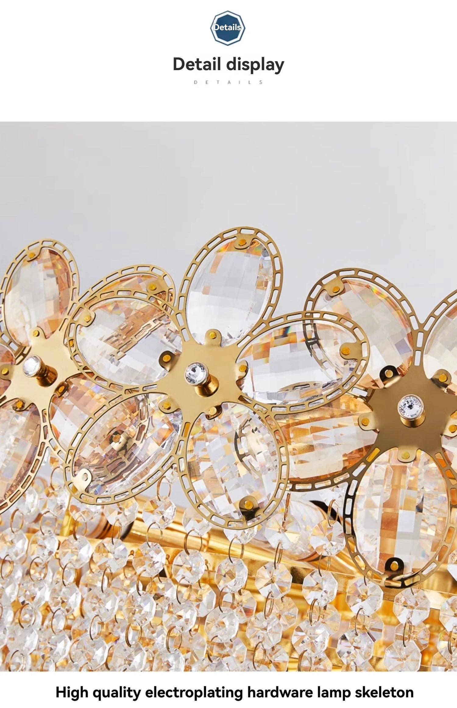 Modern Flower Crystal Tassel Chandelier Living Room Dining Room Gold Crystal Ceiling Pendant Lights Vila Lobby Lighting Fixtures