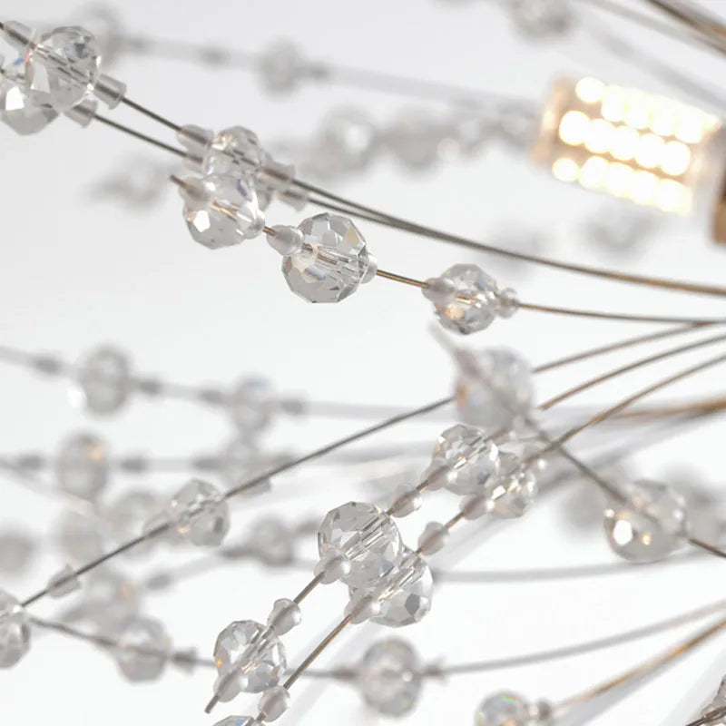 LED Dandelion Pendant Light Modern Crystal Beads Hanging Light Dining Room Living Room Bar Counter Home Decoration G9