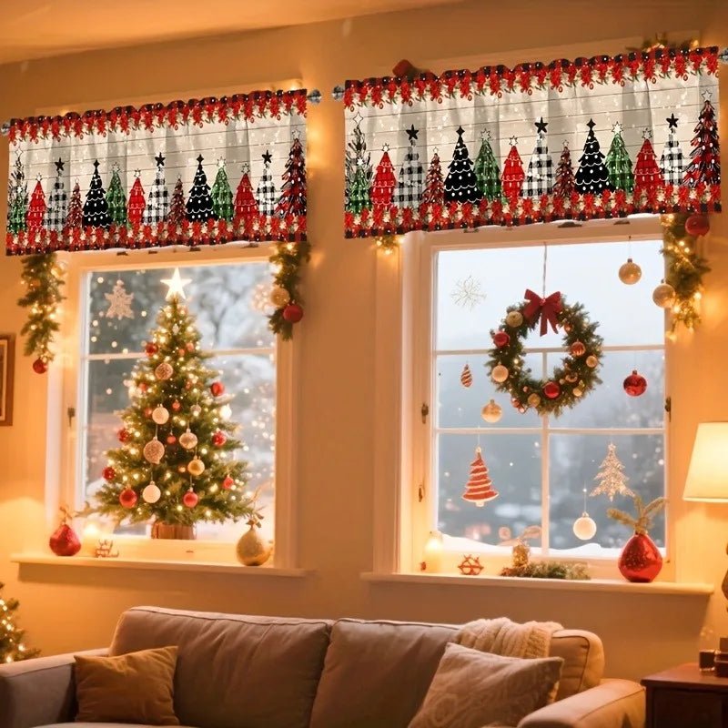 1Pcs Holiday Christmas Curtain Shading Perfect for Winter and Holiday Decor Kitchen Living Room 2026 Themed Christmas Decor