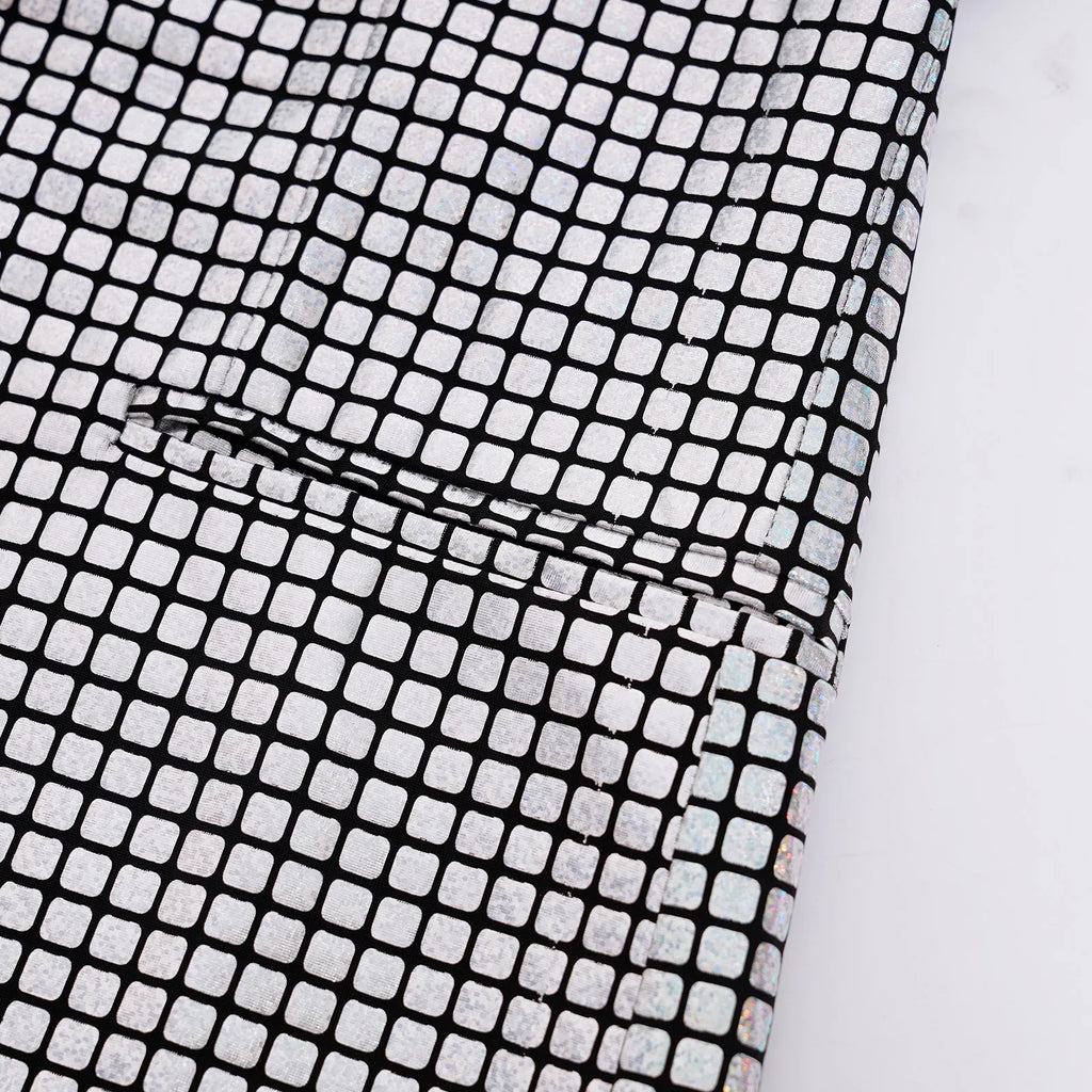 Men's New Cool Performance Set, Sequin Gold Stamping Business Casual Two-piece, One-row Two-button Slim-fit Blazer + Trousers