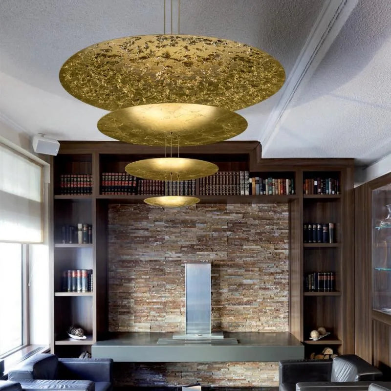 Machine Dela Luce Pendant Lamp Luxury Gold Ceiling Chandelier For Villa Living Room Restaurant LED Dining Room Disc Chandelier