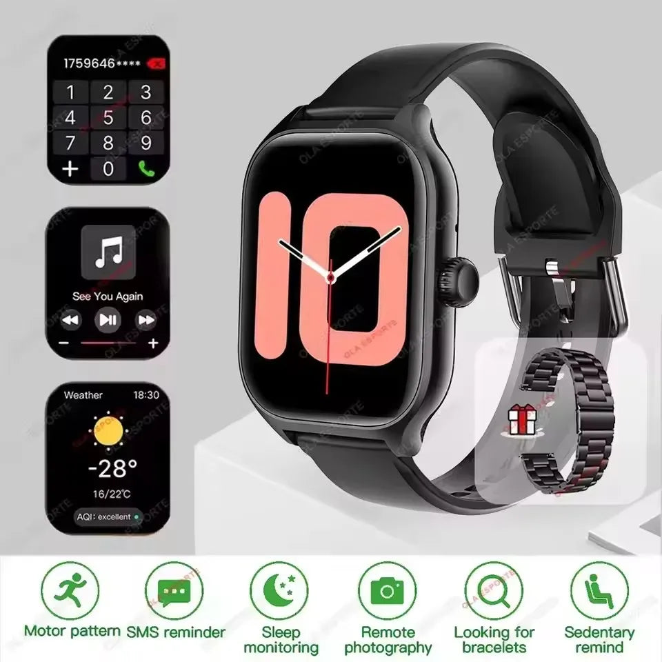 Women SmartWatch Men 2.01 Amoled Phone Call Diy Watch Face Sport Fitness Tracker Heart Rate Smart Watch Waterproof