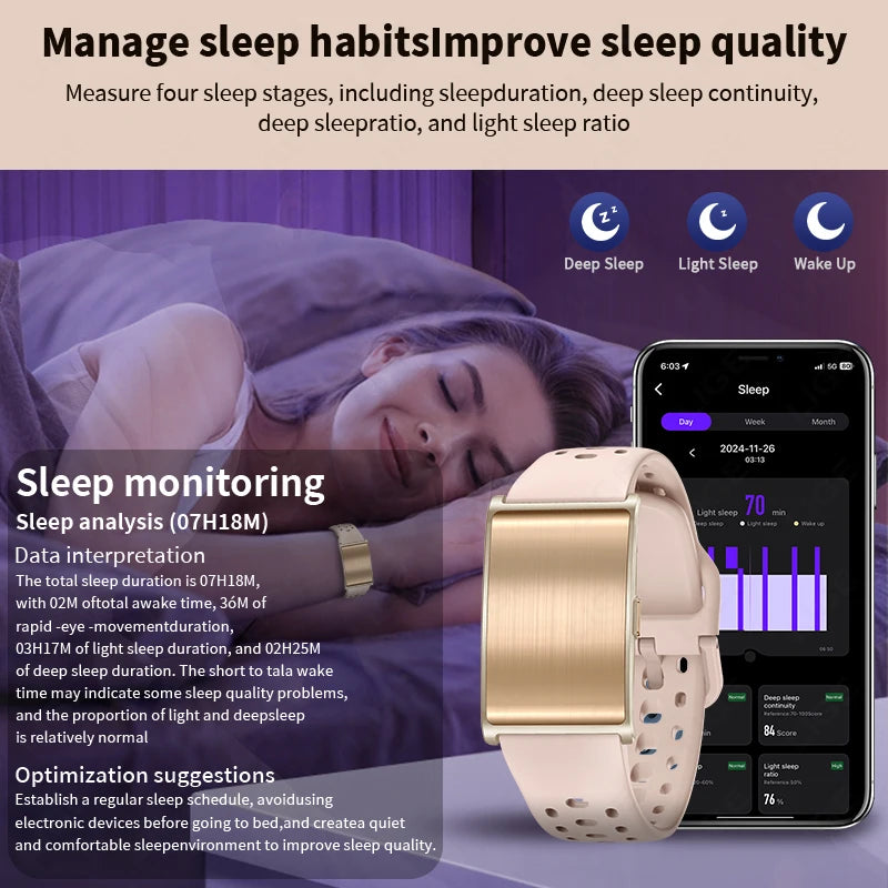 LIGE No Screen Smart Watch Woman Sports Outdoors Fitness Heart Rate Monitor 1ATM Waterproof New Smartwatch For Andrio IOS 2025