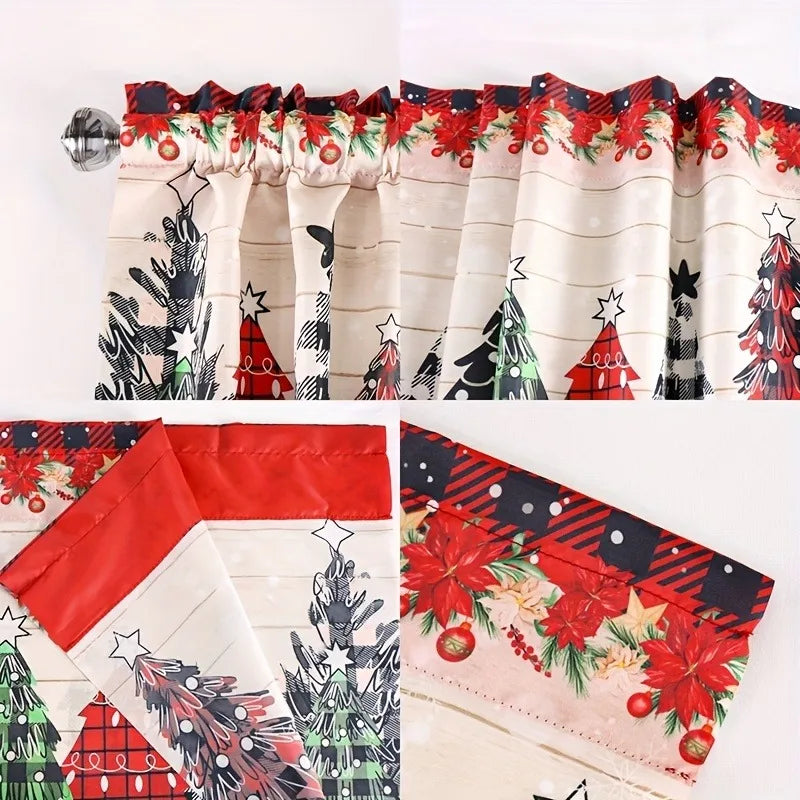 1Pcs Holiday Christmas Curtain Shading Perfect for Winter and Holiday Decor Kitchen Living Room 2026 Themed Christmas Decor