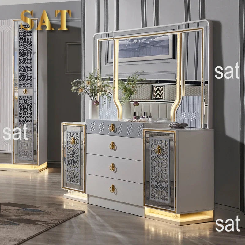 #Modern Deluxe Bedroom Furniture Bedroom Set Bed White Leather Bed Home Furniture Bedroom Set Standard Size