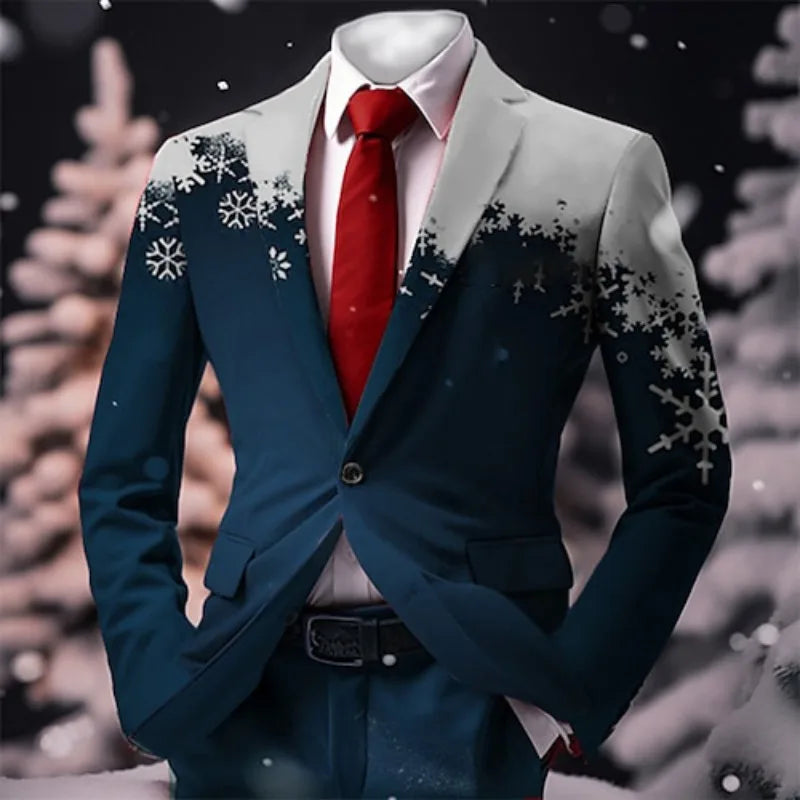 Christmas Outfit Men New Year Suit with Tie Long Sleeve Jacket Xmas Event Costume Fashion Carnival Party Coat Adult 2025 New