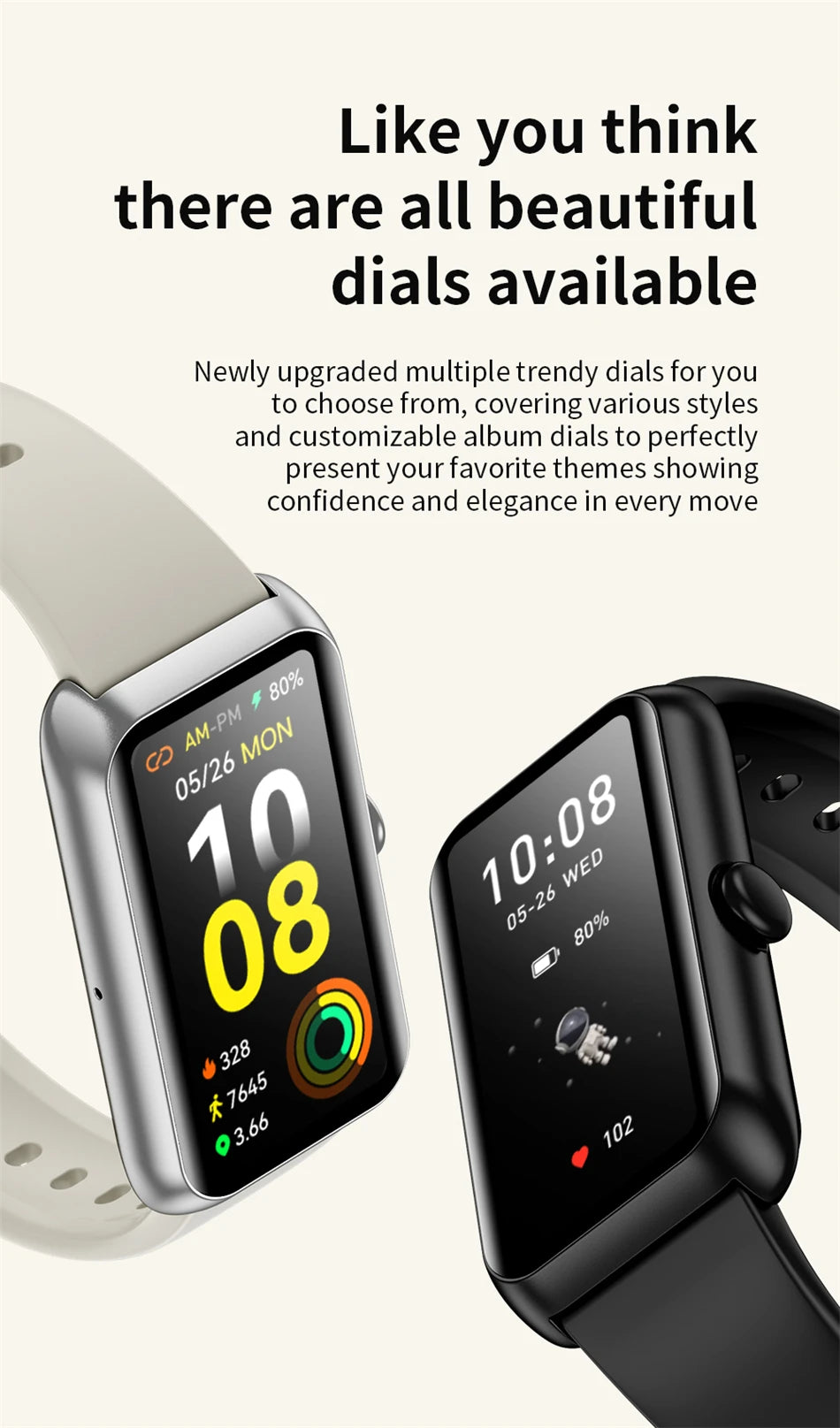 LIGE 1.47" Sports Band Fitness Tracker Watches for Women Men with Heart Rate Sleep Monitor IP68 Waterproof Pedometer Smart Watch
