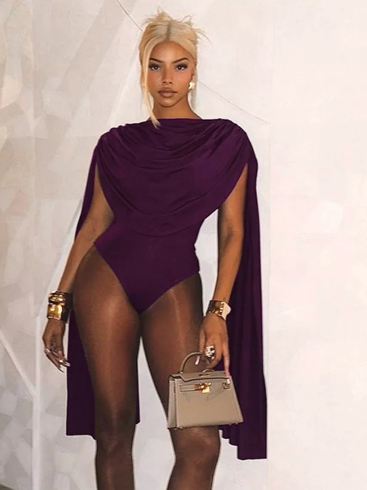 BOOFEENAA Cowl Neck Sleeveless Bodysuit Tops Spring 2025 Women Sexy Clothing Brown One Pieces Club Outfit C85-CZ24, dress