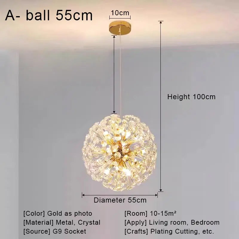 Modern Crystal Led Ceiling Pendant Lamps Home Decoration Hanging Light Fixture Dining Room Bedroom Living Room Chandelier Lustre
