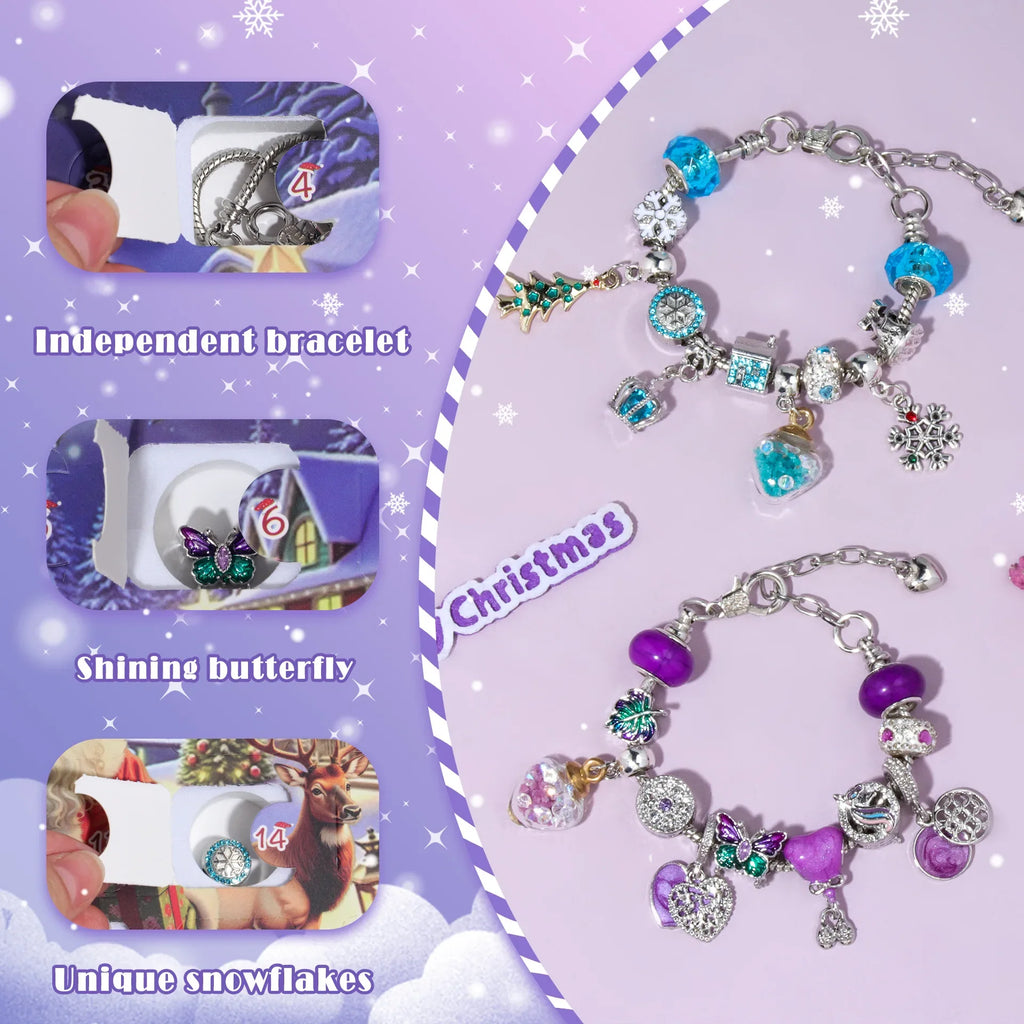 Themed 24-Bead Strand Bracelet Gift Box Blind Box DIY Jewelry Present Countdown Calendar Arrival Festival