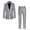 Men's New Cool Performance Set, Sequin Gold Stamping Business Casual Two-piece, One-row Two-button Slim-fit Blazer + Trousers