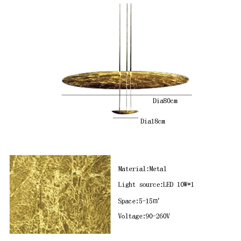 Machine Dela Luce Pendant Lamp Luxury Gold Ceiling Chandelier For Villa Living Room Restaurant LED Dining Room Disc Chandelier